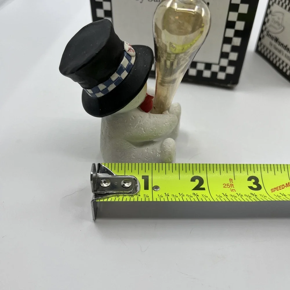 Baseball Top Hat Snowman With Blown Glass Bat Sarah's Attic SnoWonders